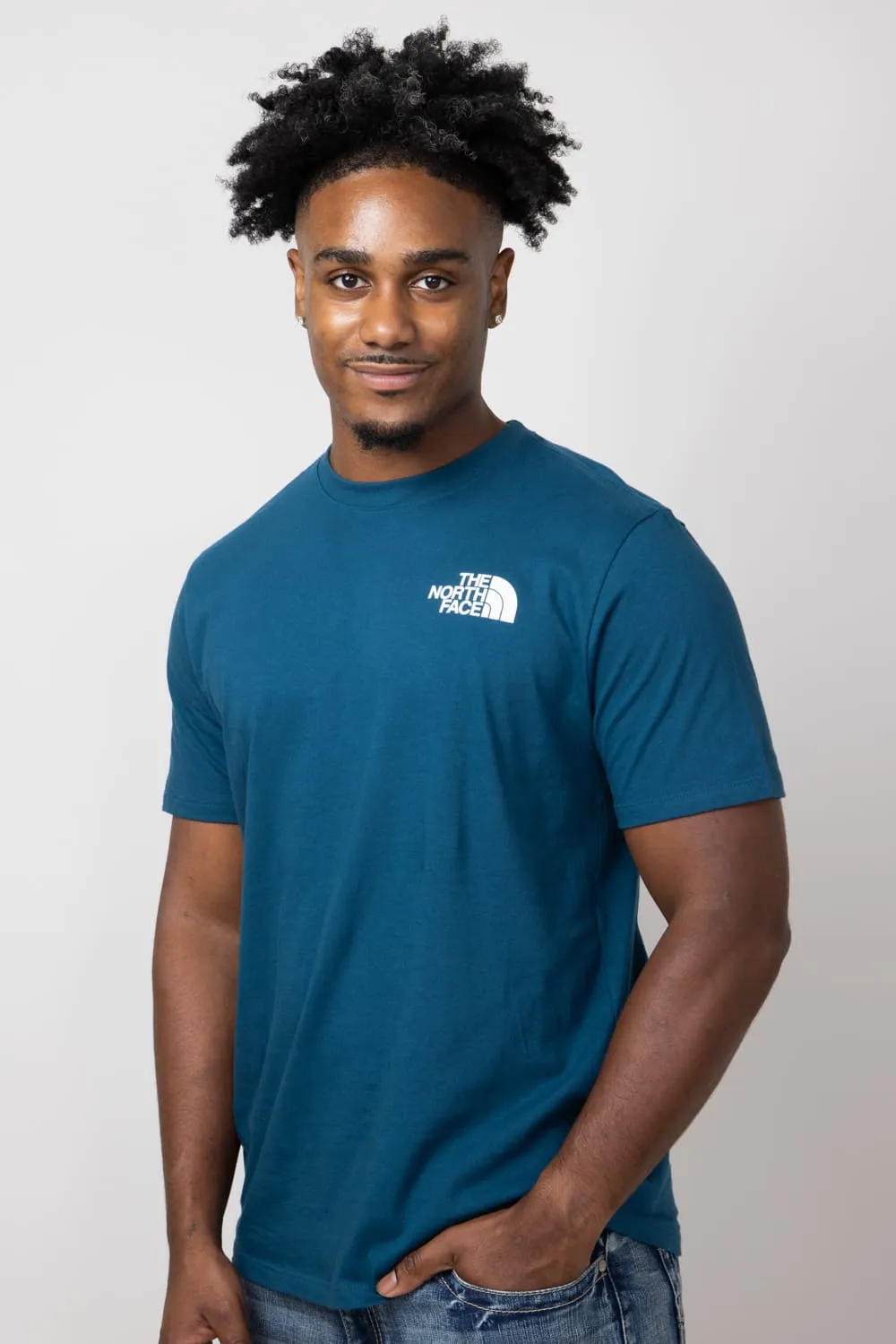The North Face Box NSE T-Shirt for Men in Midnight Petrol | NF0A812H-1NO-NVY