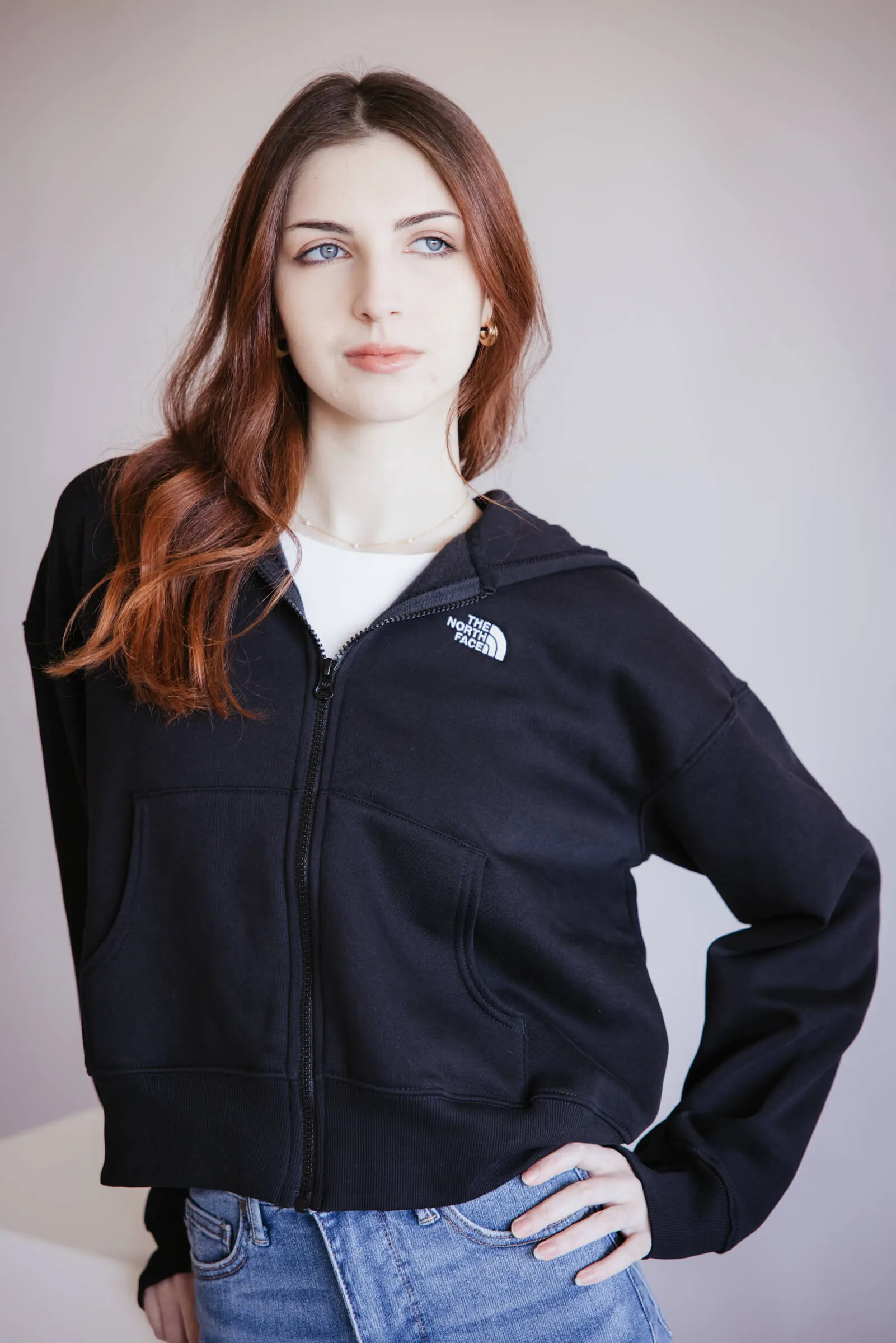 The North Face Evolution Full Zip Hoodie for Women in Black | NF0A8812-4H0