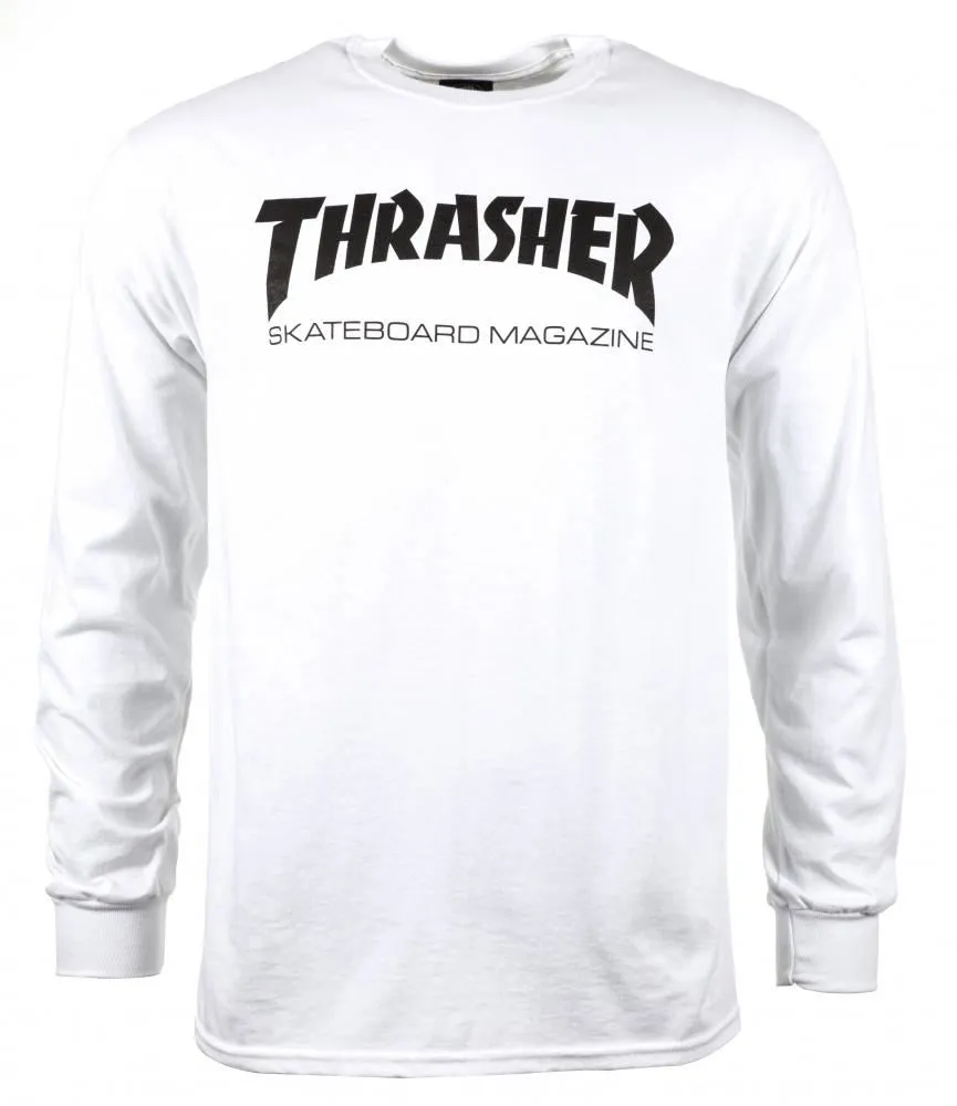 Thrasher Long Sleeve T-Shirt Skate Mag - White