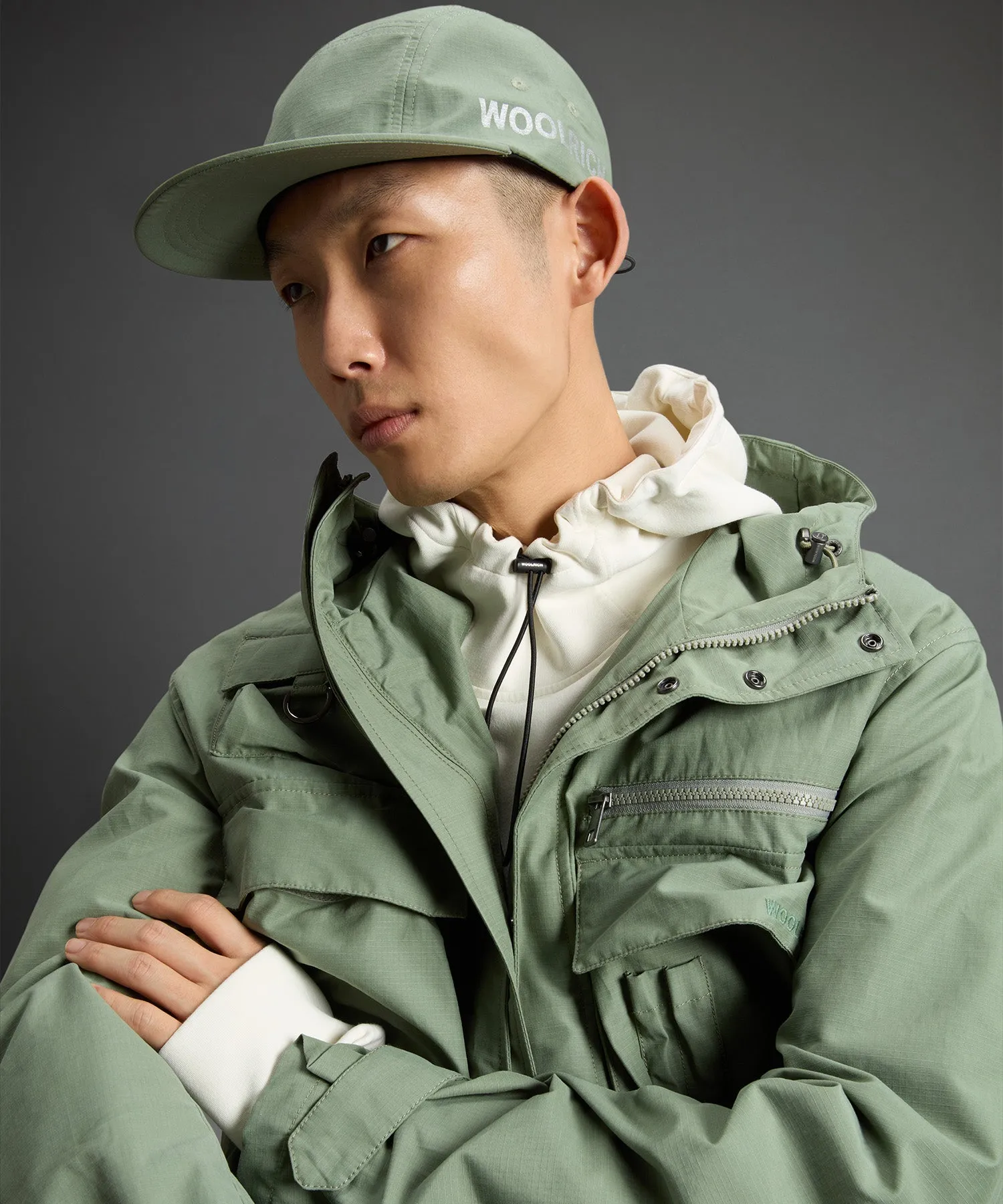 Todd Snyder x Woolrich 5-Panel Cap in Sage