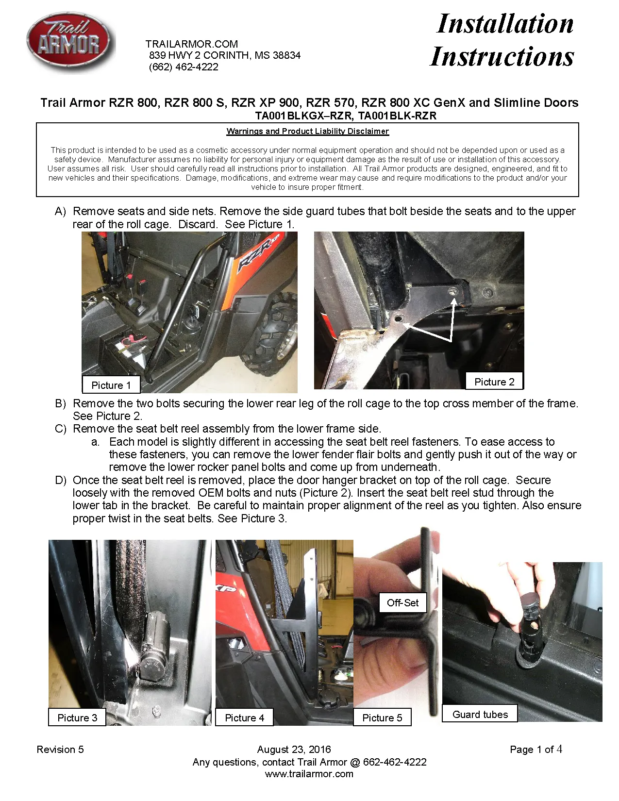 Trail Armor RZR 800, RZR 570, RZR 800 S, RZR XP 900, RZR 800 XC, RZR S 570 Door Debris Shields SLIMLINE