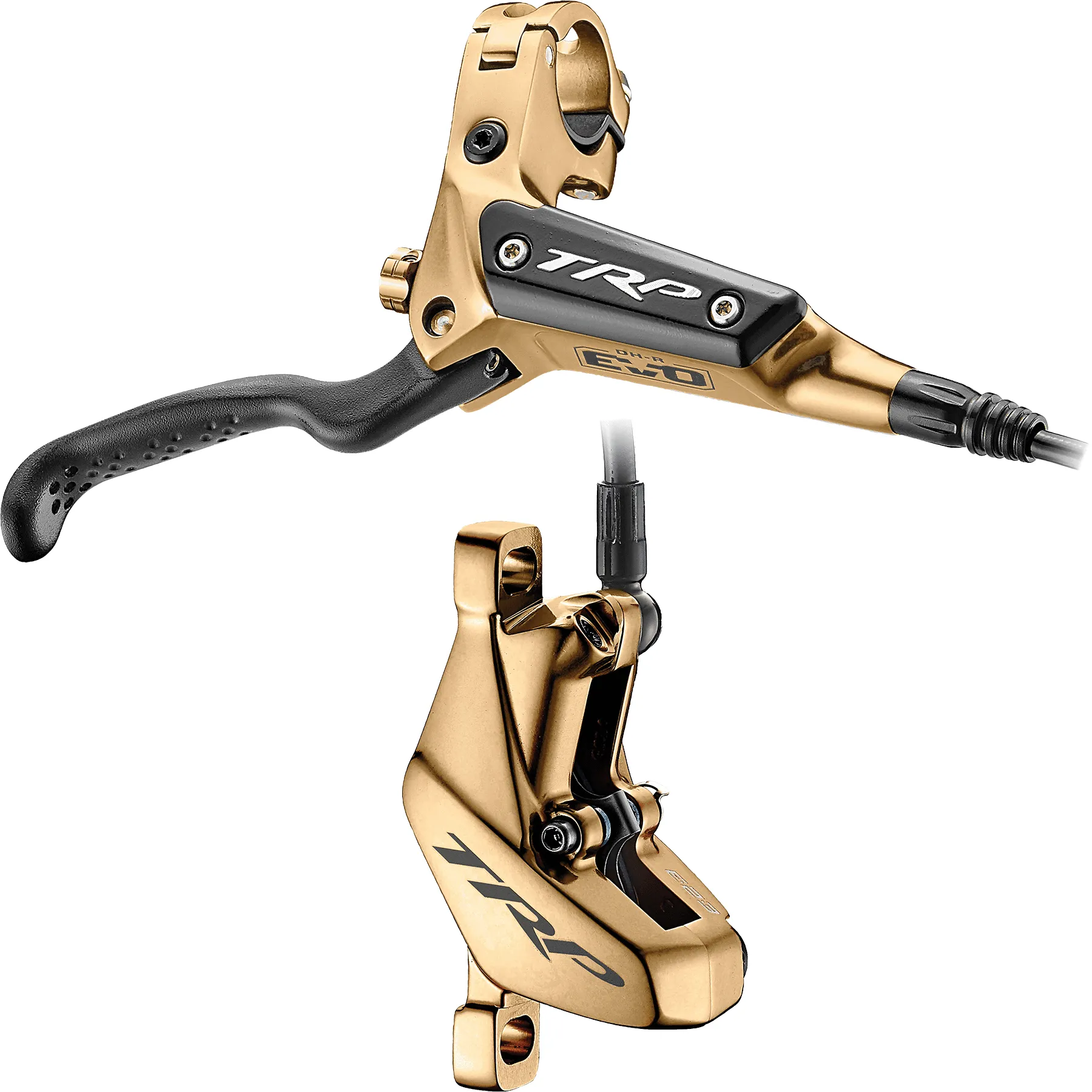 TRP DH-R EVO Disc Brake Caliper & Lever High Polish Gold Front or Rear or Pair