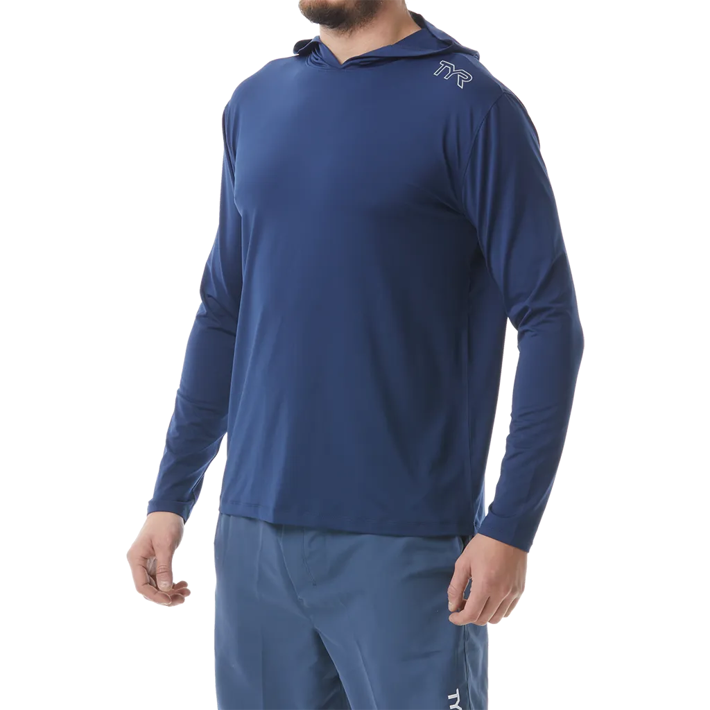 TYR Men's Hooded SUNDEFENSE™Long Sleeve Shirt