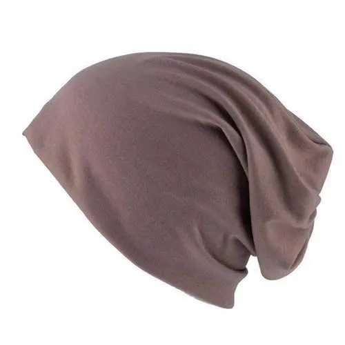 Unisex Cotton Blend Slouch Beanie Hat Pure Color Elastic Stretchable Outdoor Warm SKiing Cap