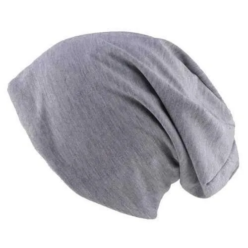 Unisex Cotton Blend Slouch Beanie Hat Pure Color Elastic Stretchable Outdoor Warm SKiing Cap