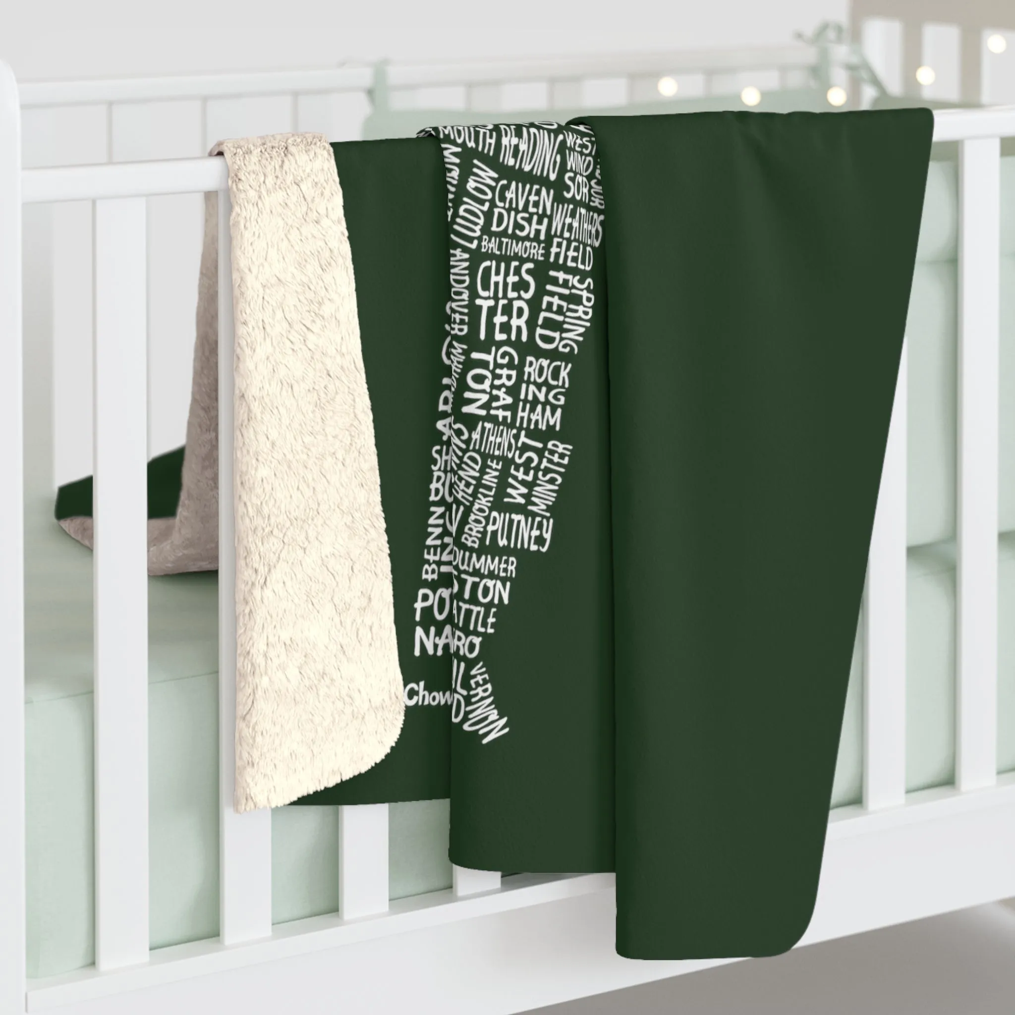 Vermont Cities & Towns Sherpa Fleece Blanket