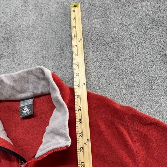 Vintage Nike ACG Full Zip Fleece Sweater Womens XL Red Therma Fit Swoosh Outdoor