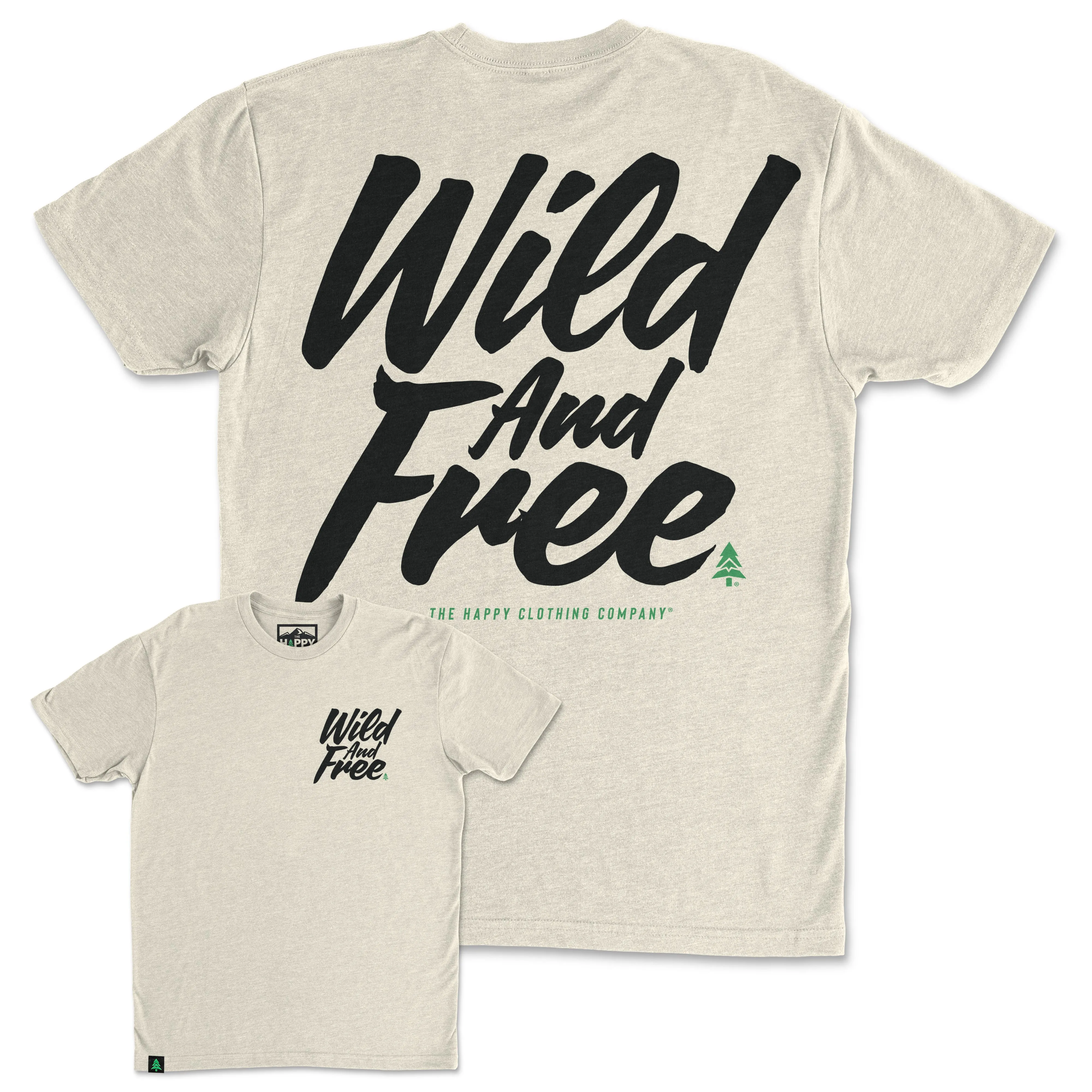 Wild And Free Back Print 'Trail Tee' | Lightweight Blend |