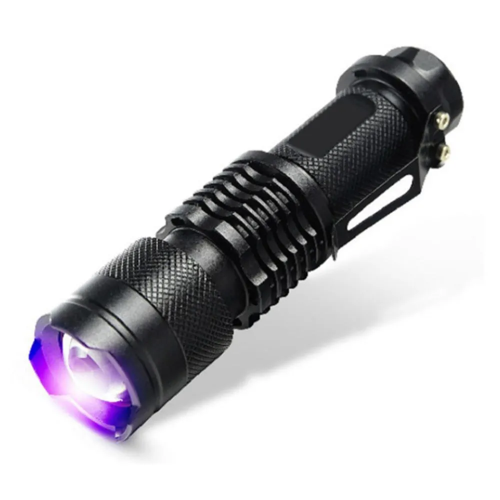 Zoomable Led Ultra Violet Flashlight Torch Light